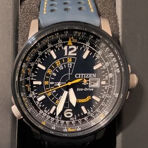 Citizen Eco-Drive Black and Yellow Dial Watch